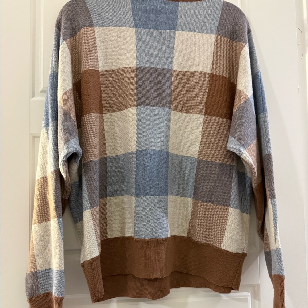 Cynthia Rowley Multicolor Plaid Crewneck Sweater - Picture 3 of 3